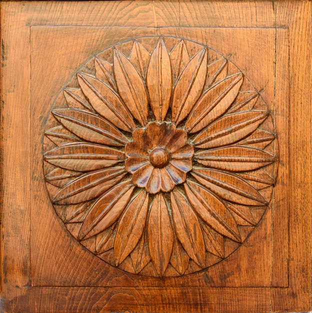 Close-up image of an wooden ancient door