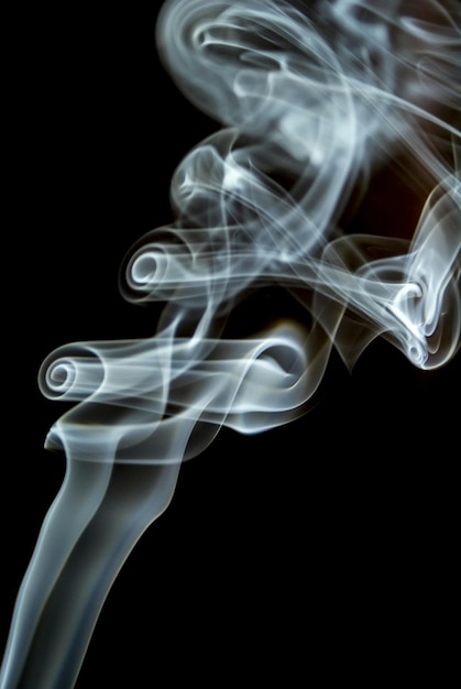 Close-up of incense smoke against black background