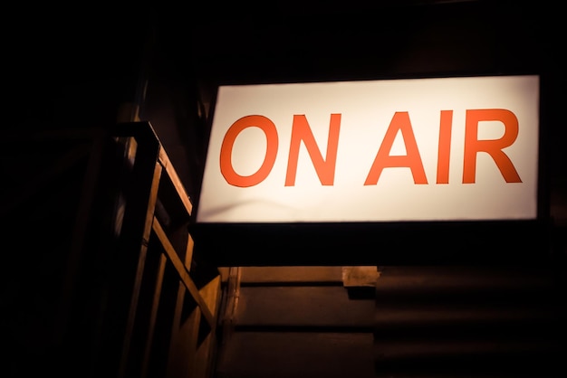 Photo close-up of information sign on air