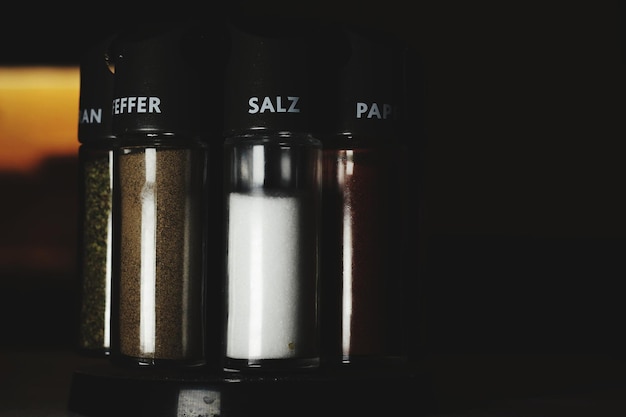 Photo close-up of ingredient containers