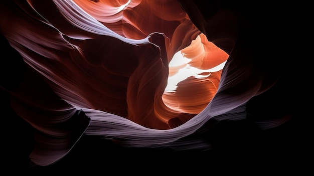 A close up of the inside of a slot canyon