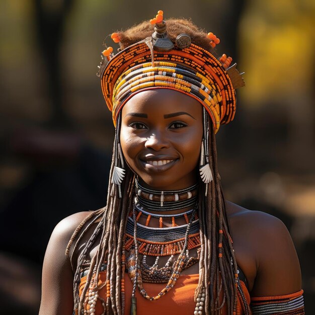 Close up of intricate braids with beads and accents