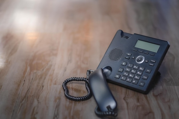 Close-up of ip phone on floor