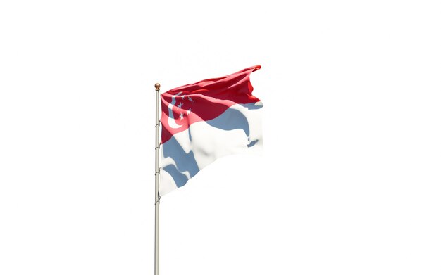 Close up on isolated national flag rendering