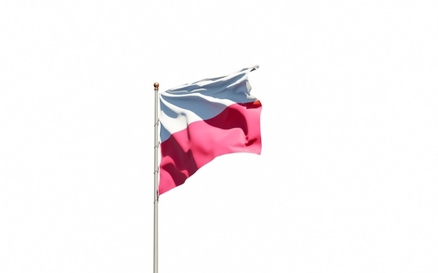 Close up on isolated national flag rendering