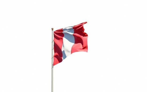 Close up on isolated national flag rendering