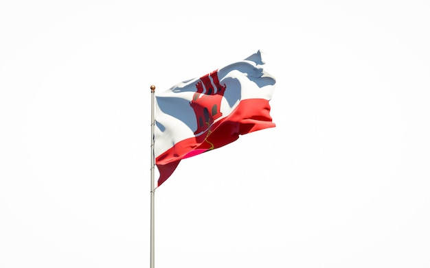 Close up on isolated national flag rendering