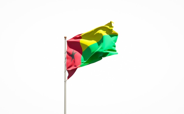 Close up on isolated national flag rendering