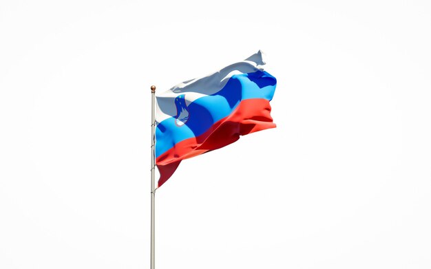 Close up on isolated national flag rendering