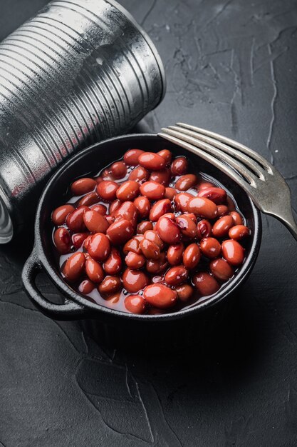 Close up on japanese canned sweet red beans