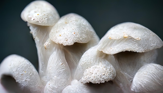 Close up of japanese enoki mushrooms Generative Ai