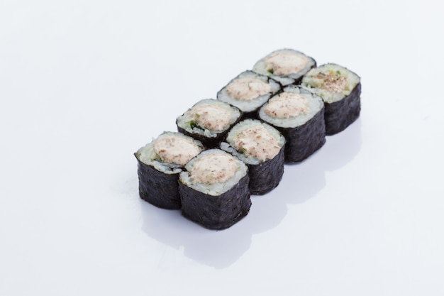 Close-up of Japanese sushi rolls