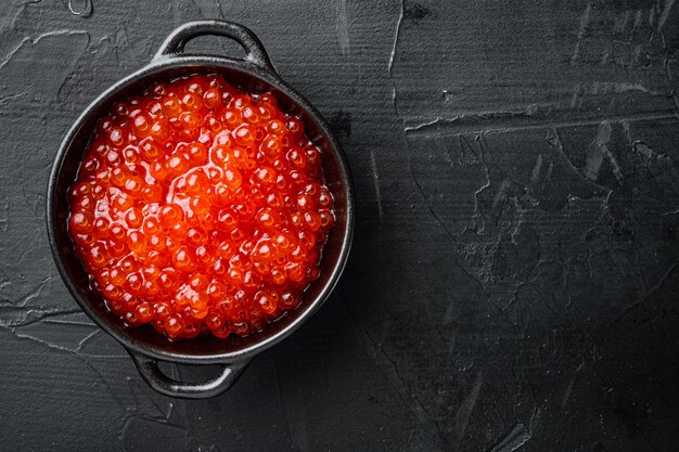 Close up on jars with delicious caviar