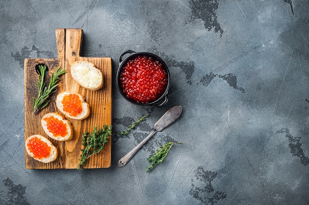 Close up on jars with delicious caviar