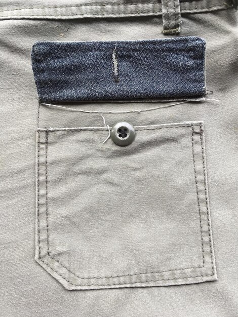 Photo close-up of jeans pocket