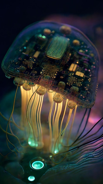 Close up of jellyfish generative ai