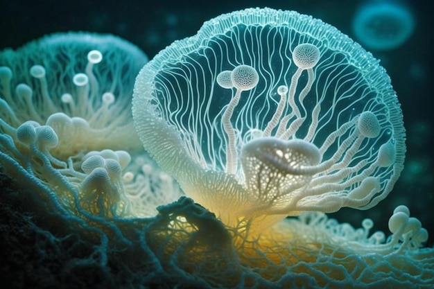 Close up of jellyfish jellyfish generative ai