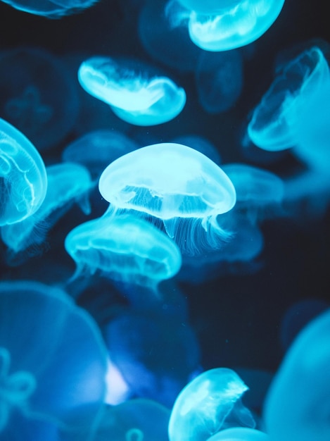 close-up of jellyfish swimming in sea