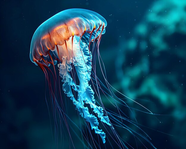 a close up of a jellyfish in the water