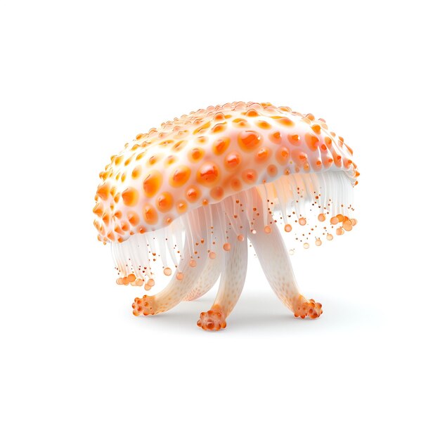 Close Up of a Jellyfish on a White Background Generative AI