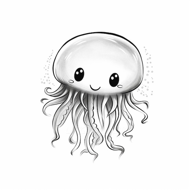 Крупный план медузы с улыбкой на лице, генеративный ИИ