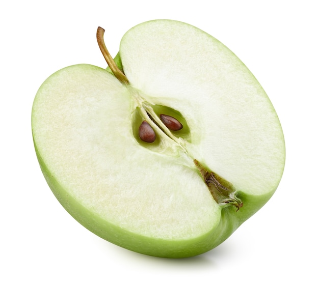 Close up on juicy fresh apple isolated