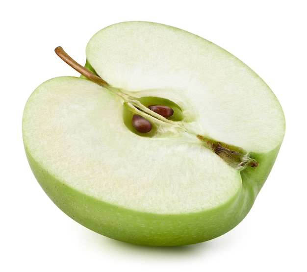 Close up on juicy fresh apple isolated