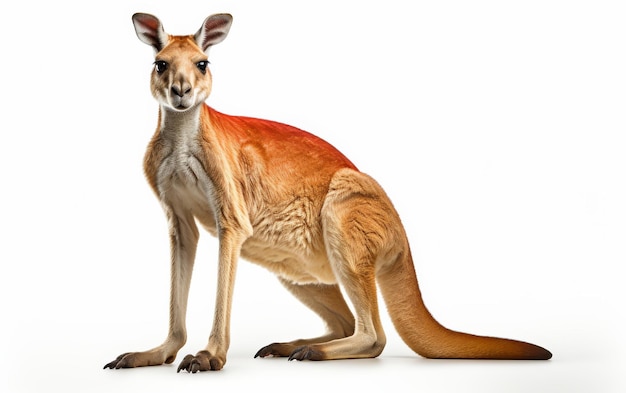 Close Up of Kangaroo on White Background