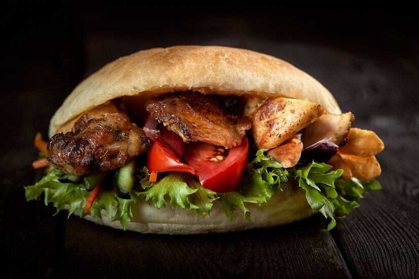 Premium Photo | Close up of kebab sandwich