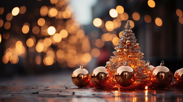 Close-up kerstboom met subtiele FarRight-reflectie