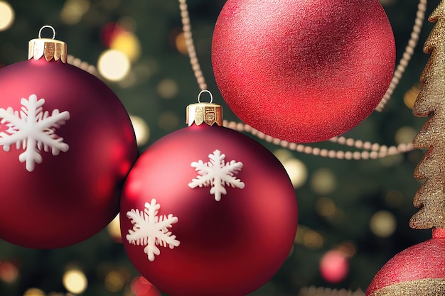 Close-up kerstversiering met lichten achtergrond Kerstmis en Nieuwjaar concept