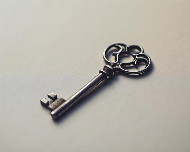 Photo a close up of a key on a piece of paper