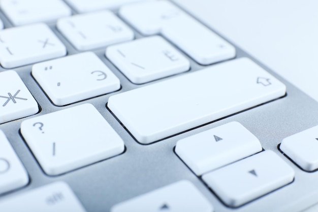 Close up of keyboard of modern laptop