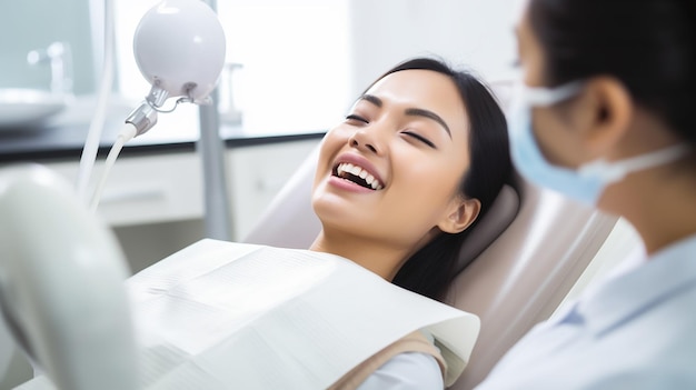 Close up to a kid getting his braces installed on his teeth by a professional dentist