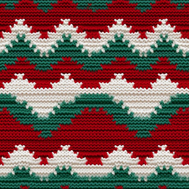 a close up of a knitted christmas sweater with snowflakes generative ai