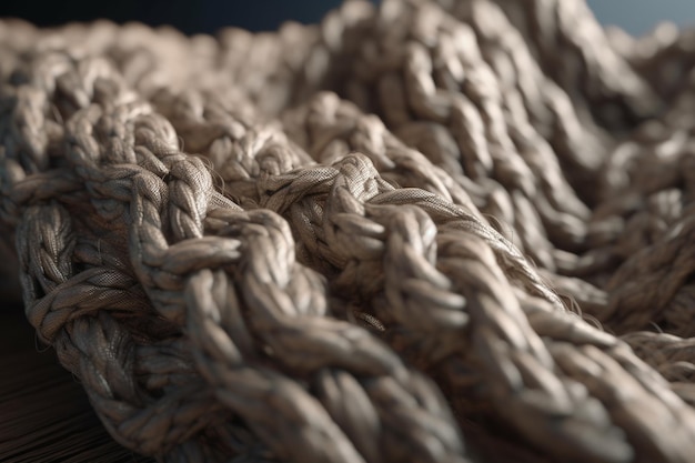 A close up of a knitted rug with the word wool on it