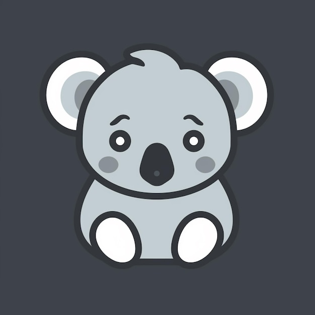 Photo a close up of a koala bear with a black background generative ai