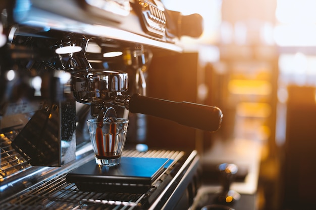 Close-up koffiemachine