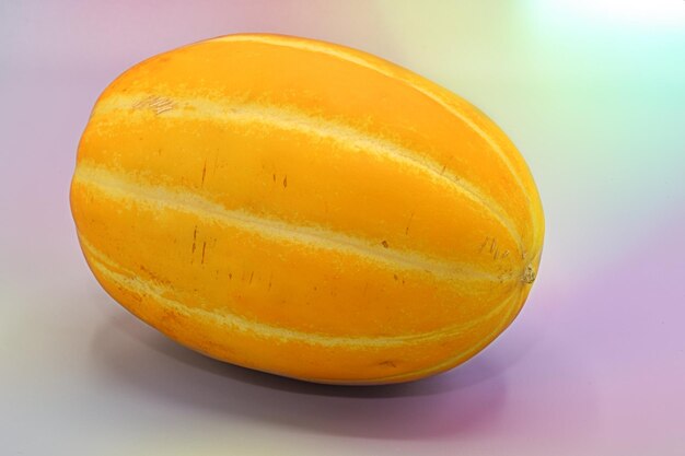 A close up of a korean melon