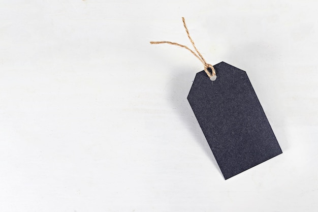 close-up of label against white background
