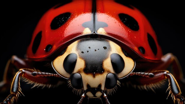 Foto macro dell'insetto coccinella in primo piano