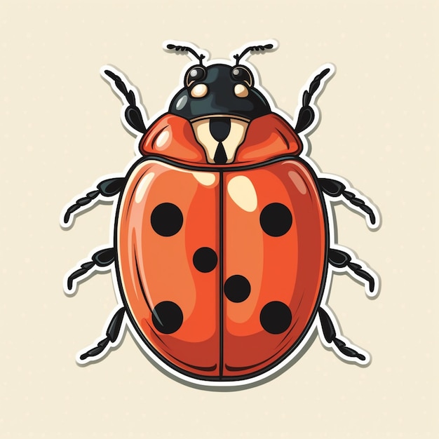 A close up of a ladybug with a black and white spot on its back generative ai