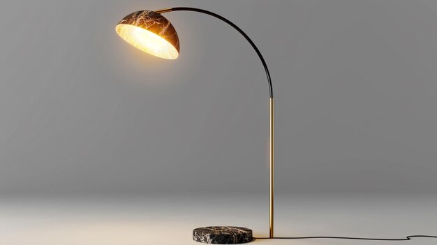 a close up of a lamp on a table with a rock generative ai