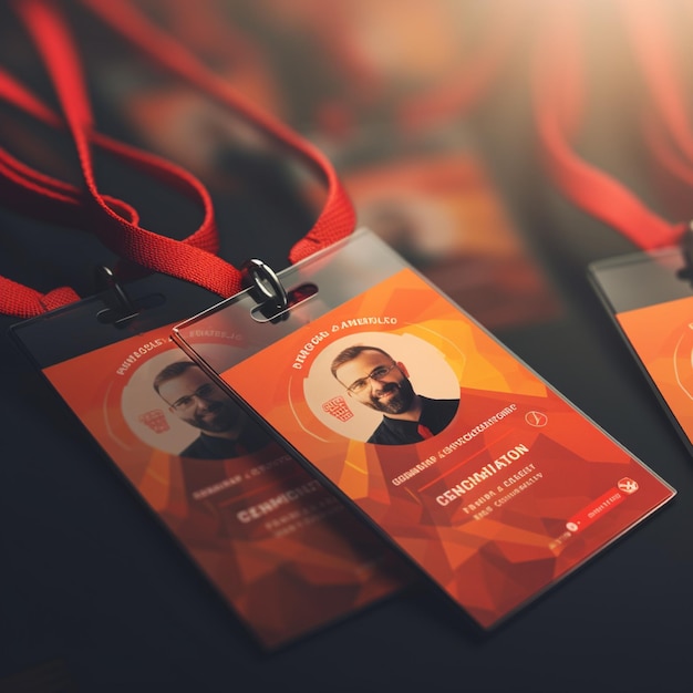 Photo close up on lanyard mockup design