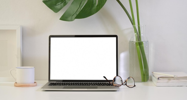 Close-up of laptop on table