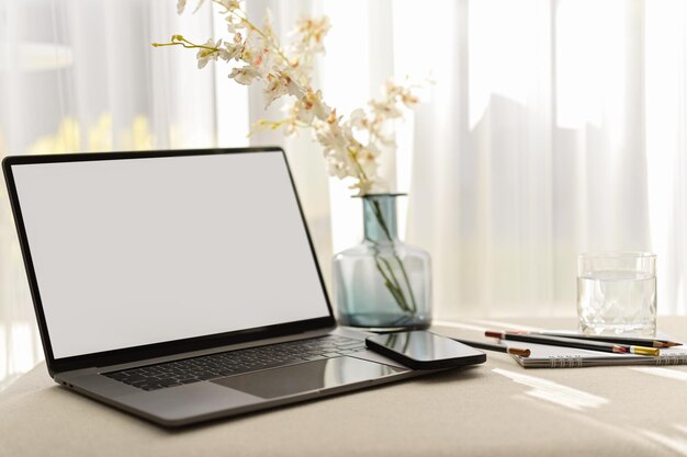 Close-up of laptop on table