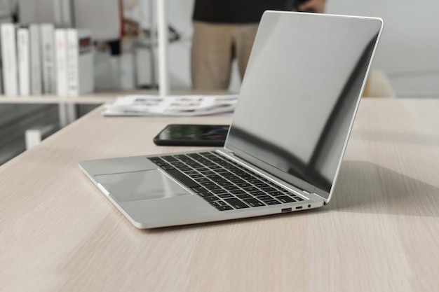 Close-up of laptop on table