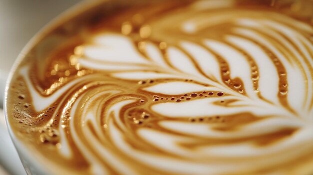 Foto un primo piano di un'arte del latte su un piatto