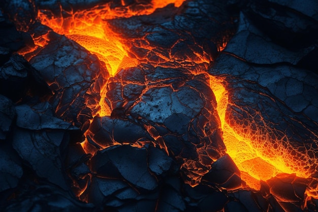 A close up of a lava flow with the word lava on it