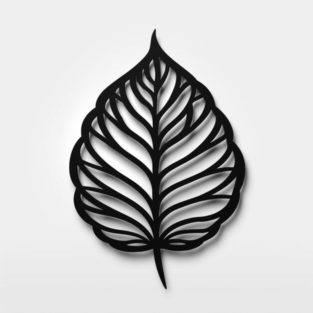 a close up of a leaf cut out of paper on a white surface generative ai